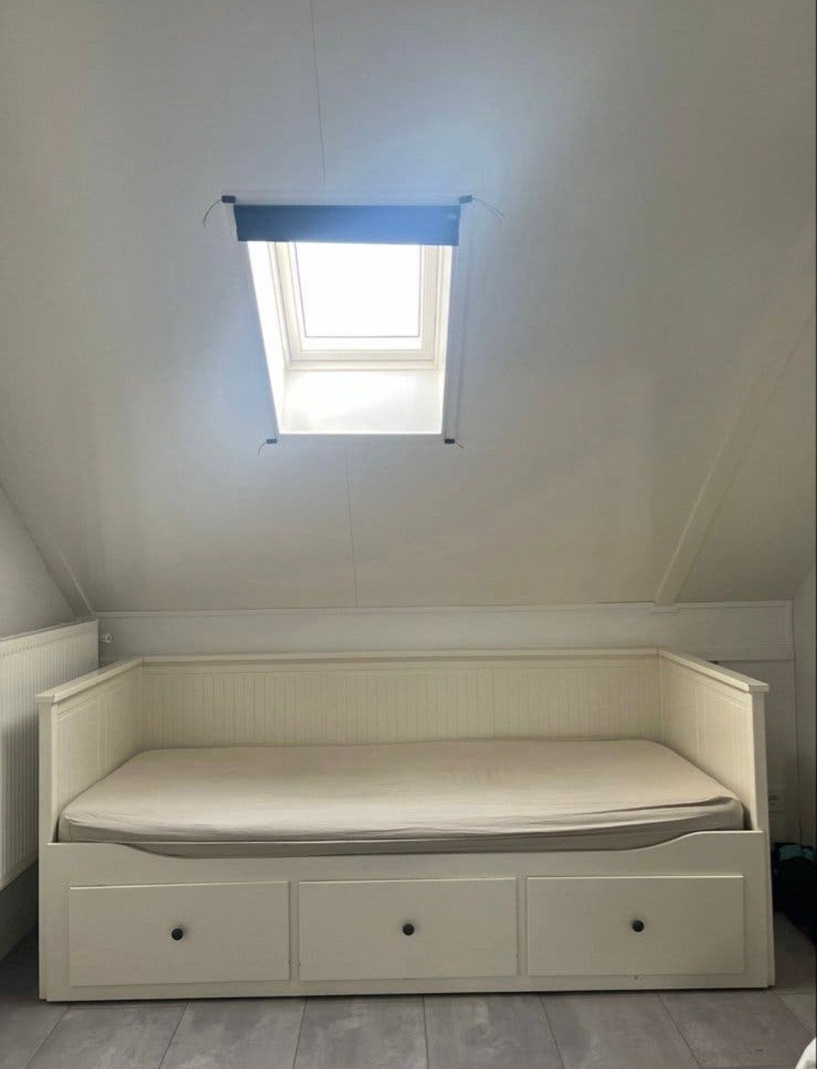 IKEA Hemnes bedbank met 3 lades en uitschuiffunctie, Ophalen, Wit, Tweepersoons, 80 cm
