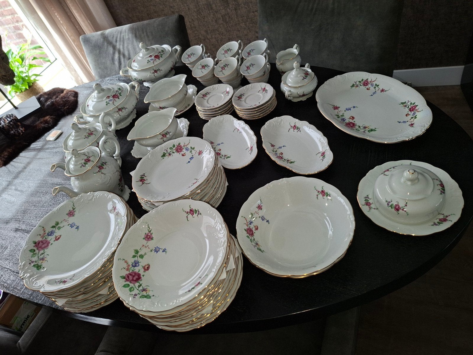 Wawel Porseleinen Servies - 12-delig met Bloemmotief, Antiek en Kunst, Ophalen
