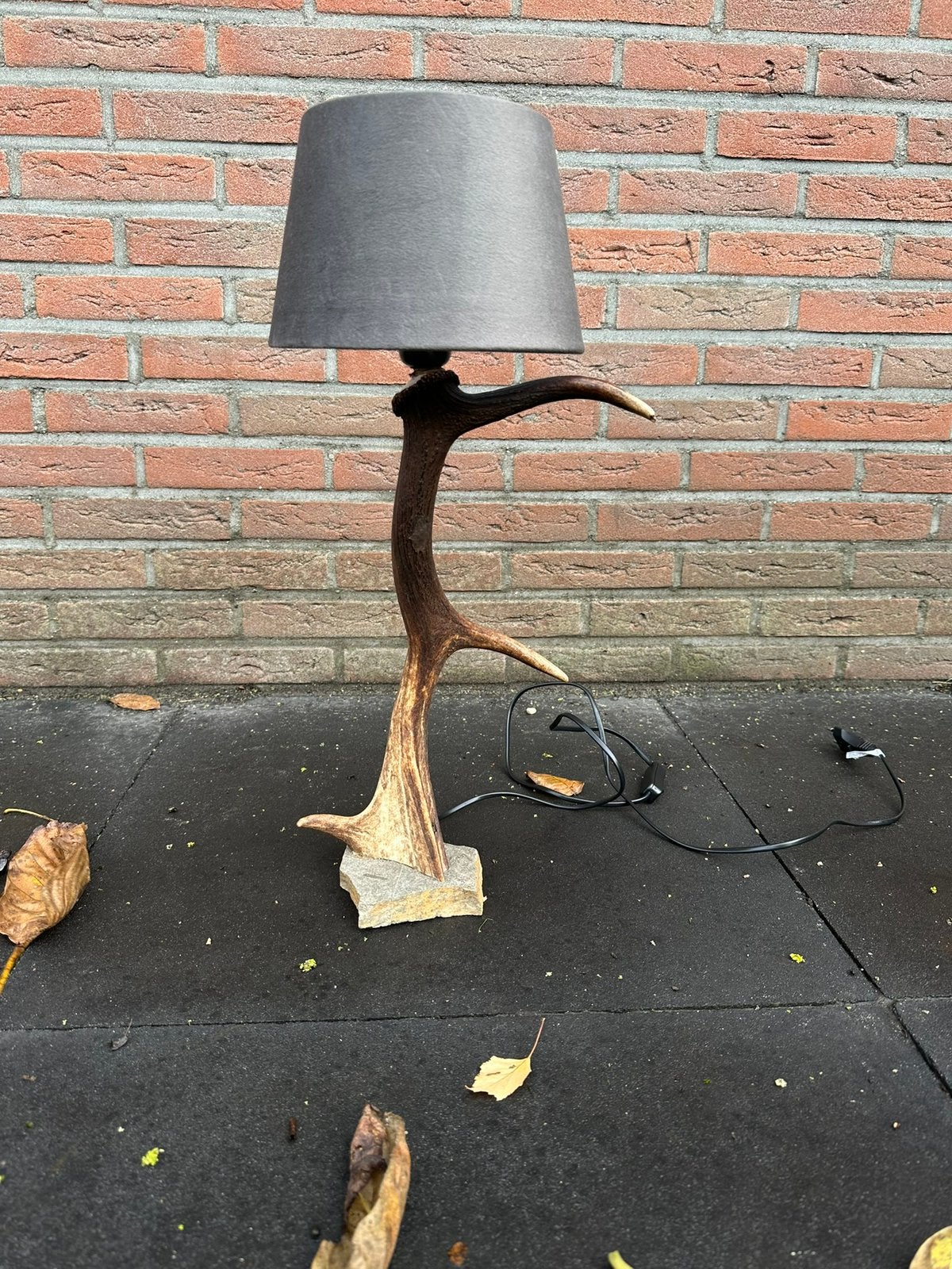 Geweilamp.schemerlamp.geweien.edelhert.damhert.tafellamp., Ophalen of Verzenden, Zo goed als nieuw, Schemerlamp, Landelijk