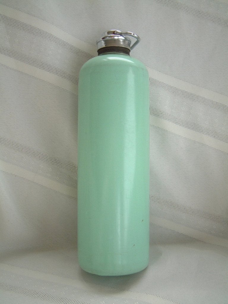 oude groene warm water kruik, Ophalen of Verzenden