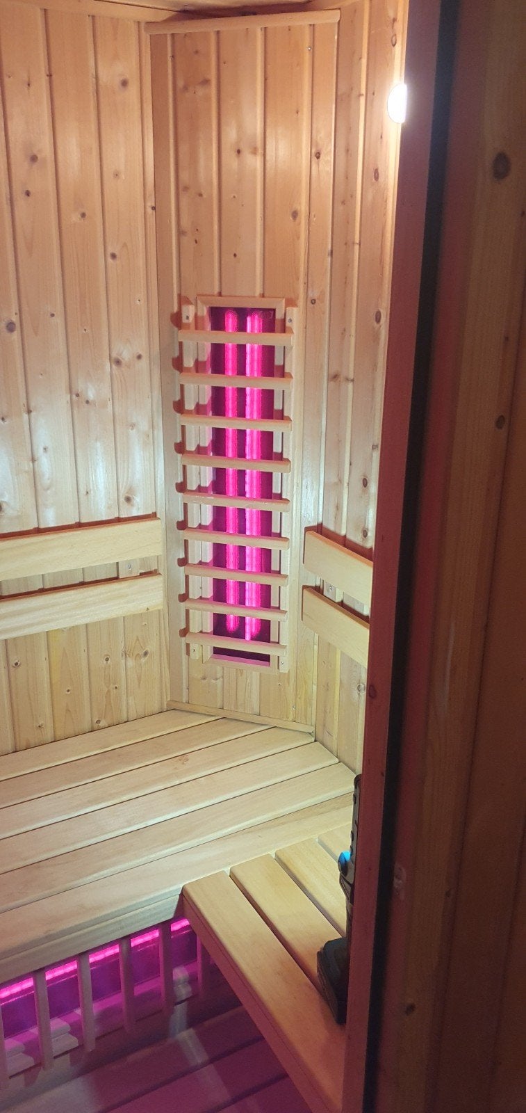 mooie combi sauna direct heat lampen en kachel, Ophalen, Zo goed als nieuw, Infrarood, Complete sauna