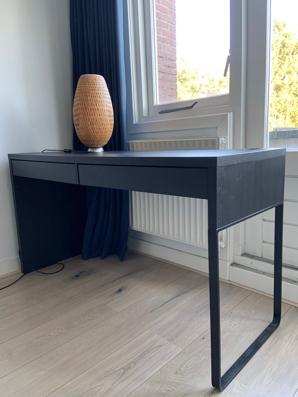 IKEA Micke bureau/wandtafel - Zwart, compact, Ophalen, Zwart, Gebruikt, Met lades