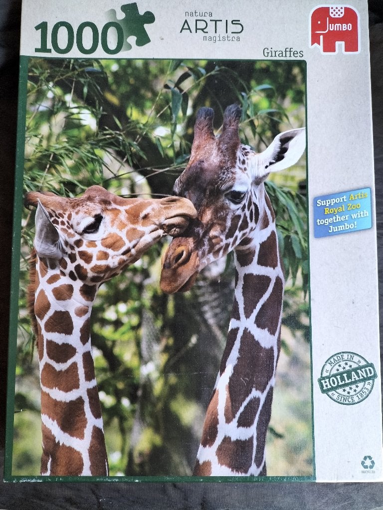 Artis puzzel Giraffen / 1000 stukjes, Ophalen of Verzenden, 500 t/m 1500 stukjes, Zo goed als nieuw, Legpuzzel