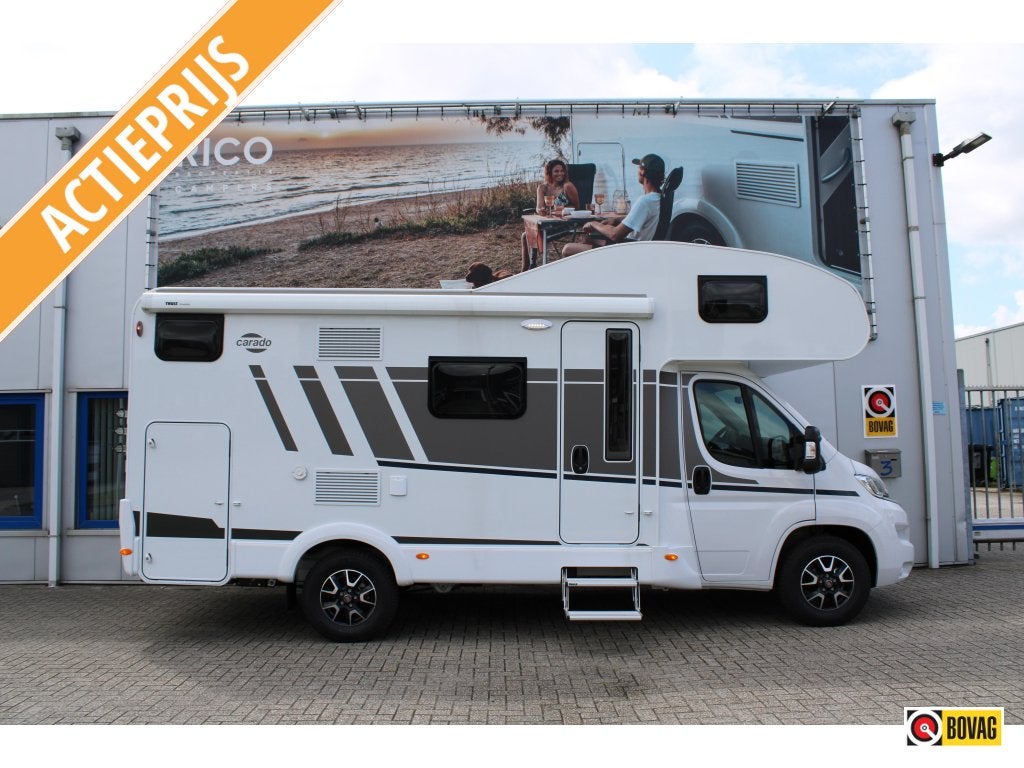 Carado A 361 6 pers. - medio sept/okt, Caravans en Kamperen, Campers, Alkoof, Ringverwarming, Fiat, 6 tot 7 meter