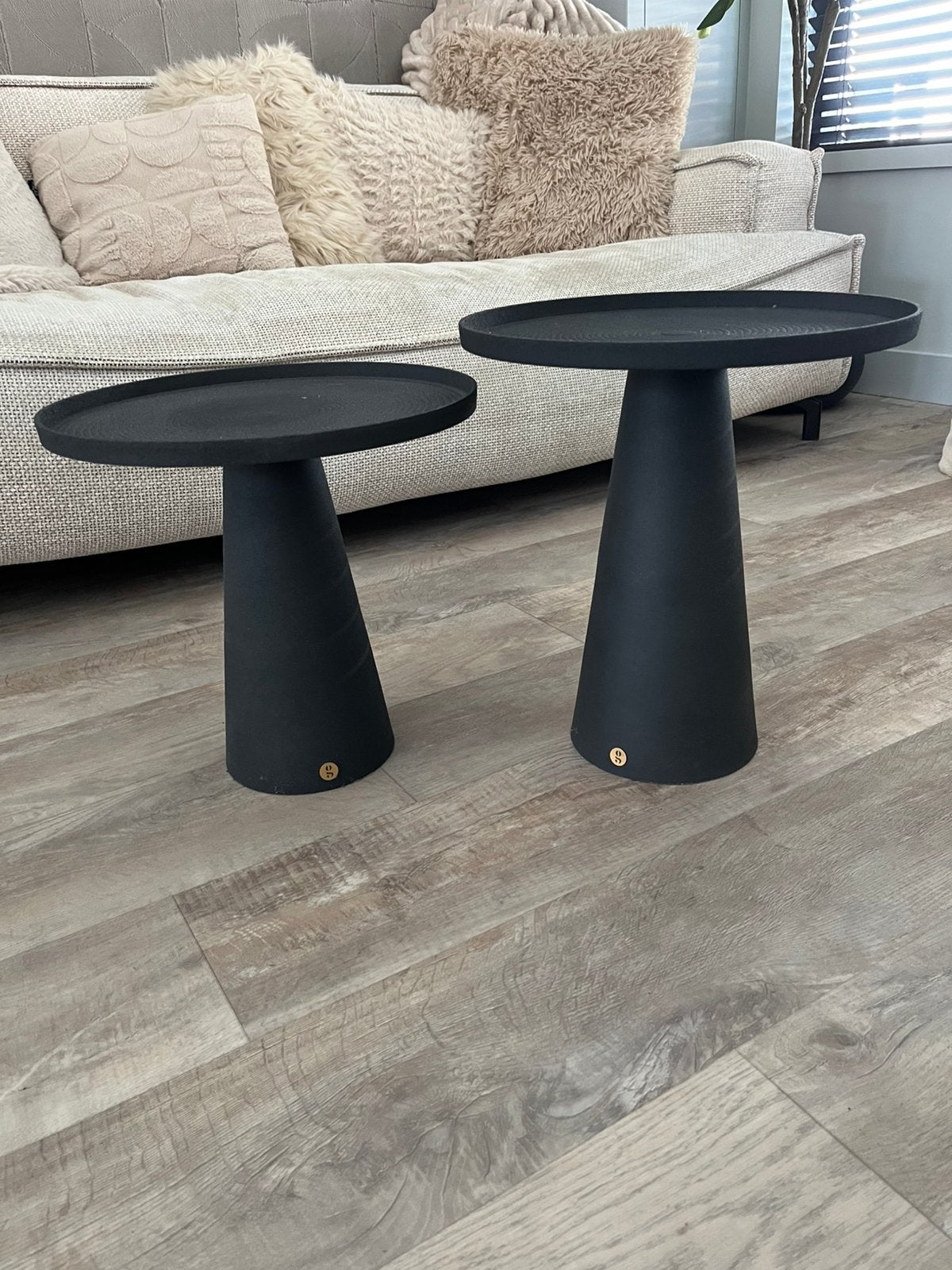 Bijzettafel rond zwart (set), Ophalen, Minder dan 45 cm, Minder dan 55 cm, Gebruikt