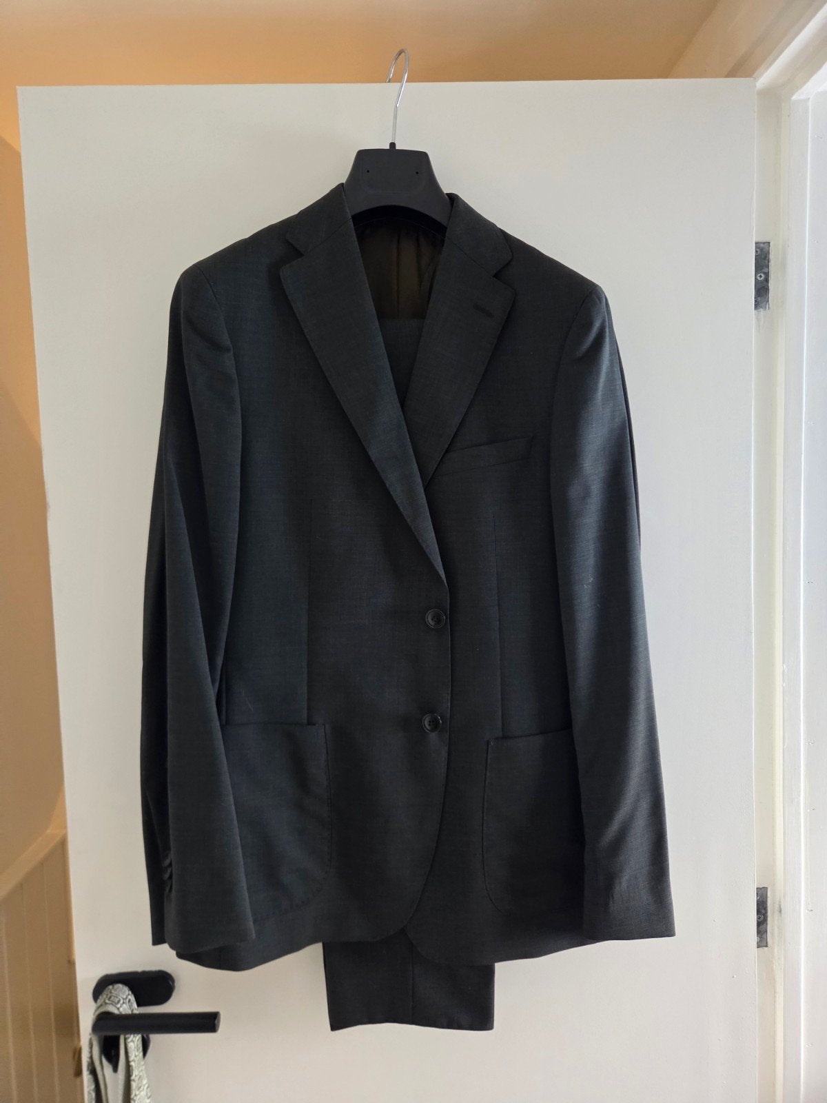 Donkergroen pak van Nils - Colbert en broek, Ophalen, Maat 48/50 (M), Gedragen, Groen