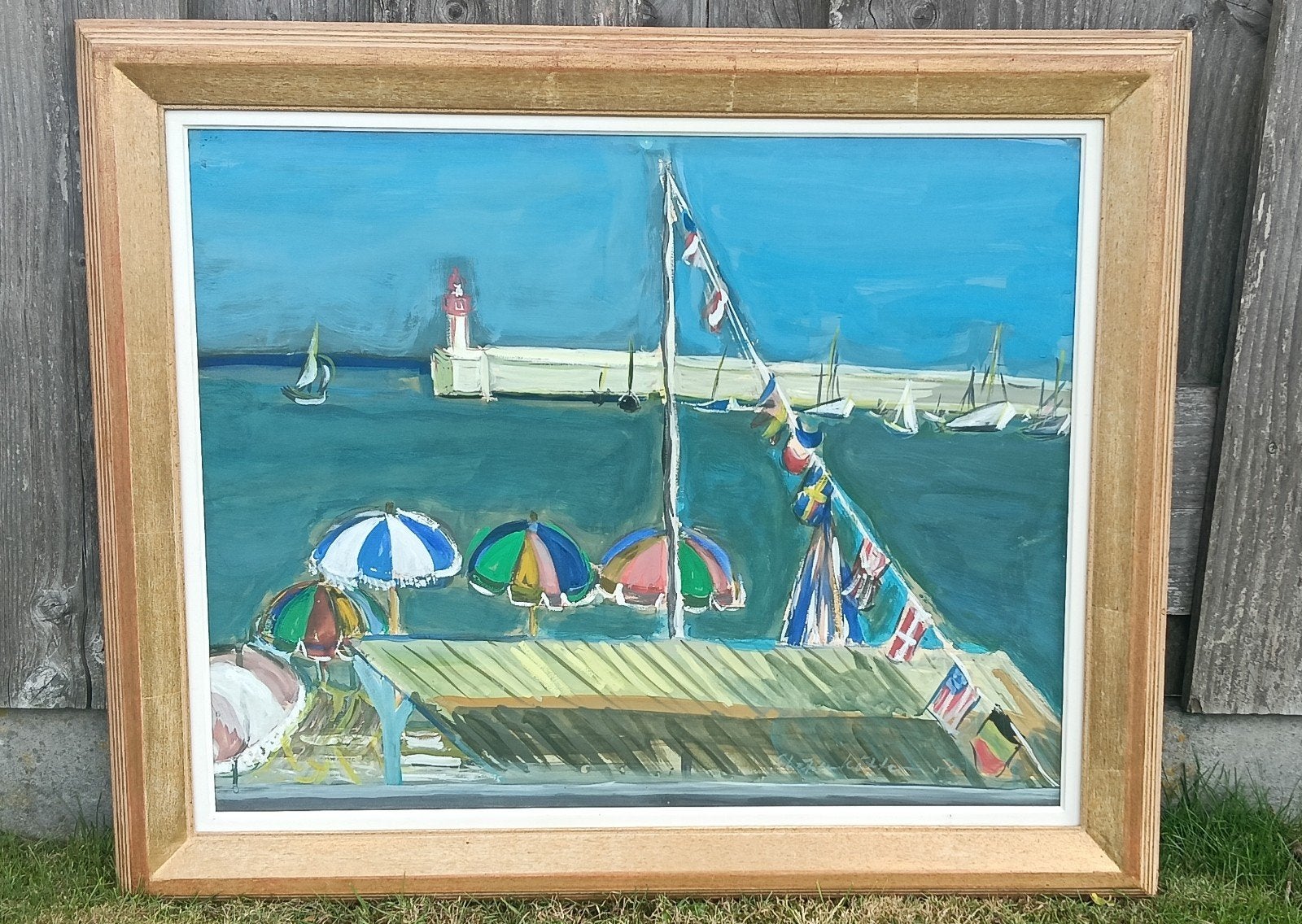 Gerard Schäperkötter (1914-2006) - Saint-Tropez, Antiek en Kunst, Ophalen of Verzenden, Achter glas, Gouache