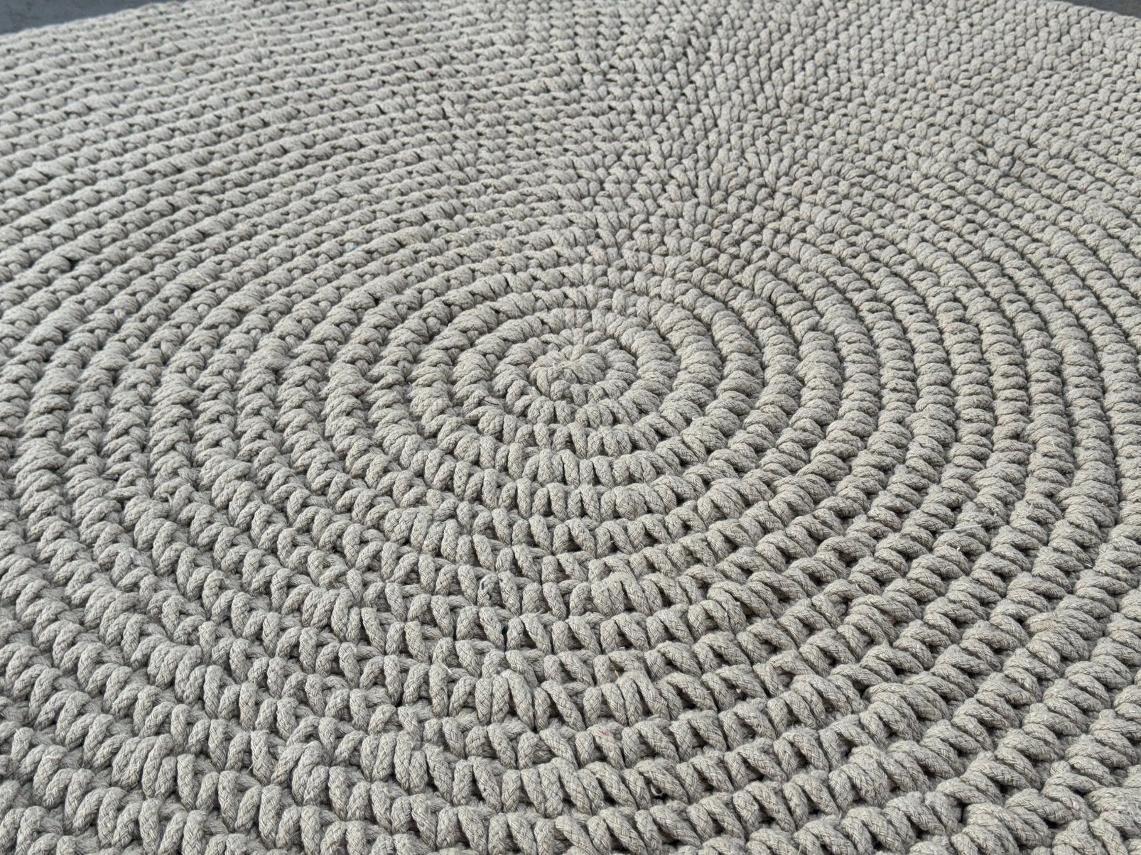 Rond gevlochten vloerkleed 180 cm – katoen, Huis en Inrichting, Ophalen, Beige, 150 tot 200 cm, Rond