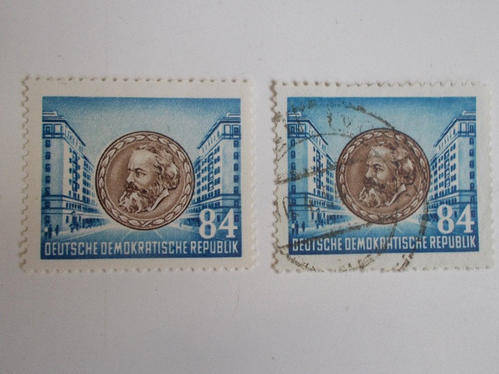 DDR, Postzegels Marx 84 Pfennig 1953., Postzegels en Munten, Ophalen, DDR