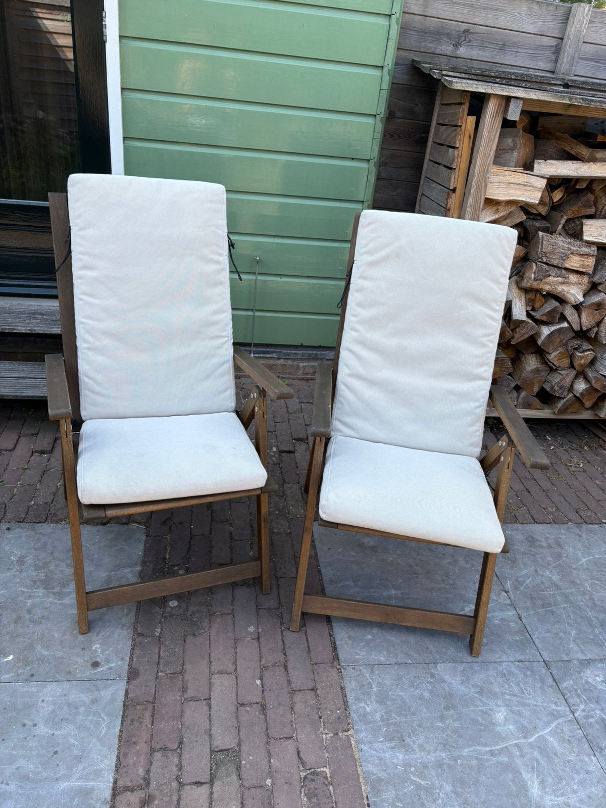 Ikea tuinstoel hout, Tuin en Terras, Ophalen, Gebruikt, Hout, Verstelbaar