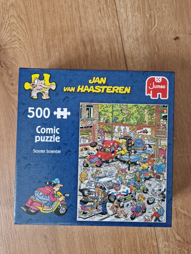 Jan van Haasteren pyzzel Scooter Scramble, Ophalen of Verzenden, 500 t/m 1500 stukjes, Zo goed als nieuw, Legpuzzel