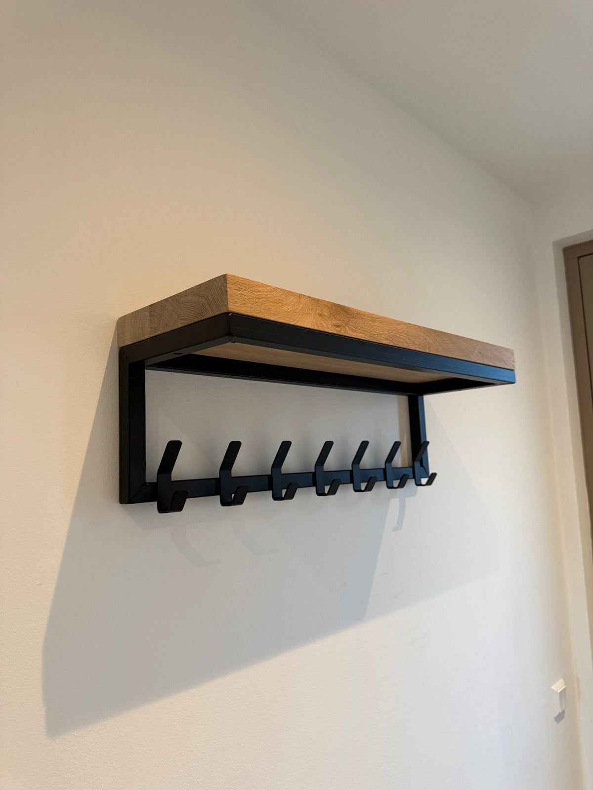 Kapstok eikenhout metaal mat zwart 70cm, Zo goed als nieuw, Minder dan 100 cm, Metaal, Ophalen