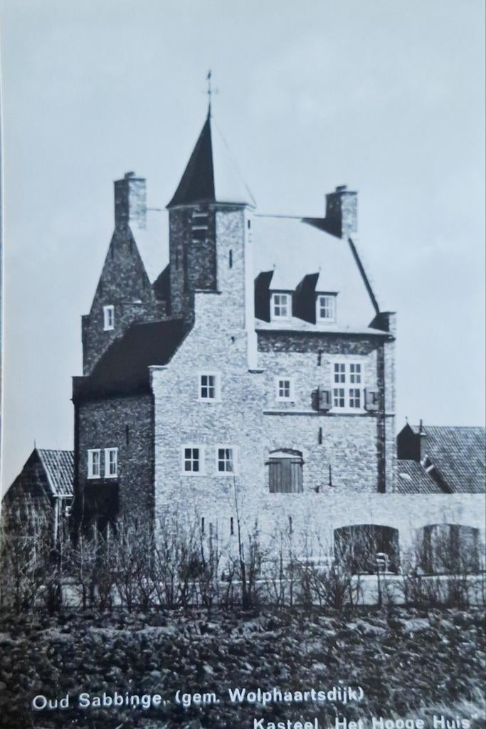Fotokaart Oud Sabbinge - Kasteel Het Hooge Huis - 1968, Ophalen of Verzenden, 1960 tot 1980, Gelopen, Zeeland