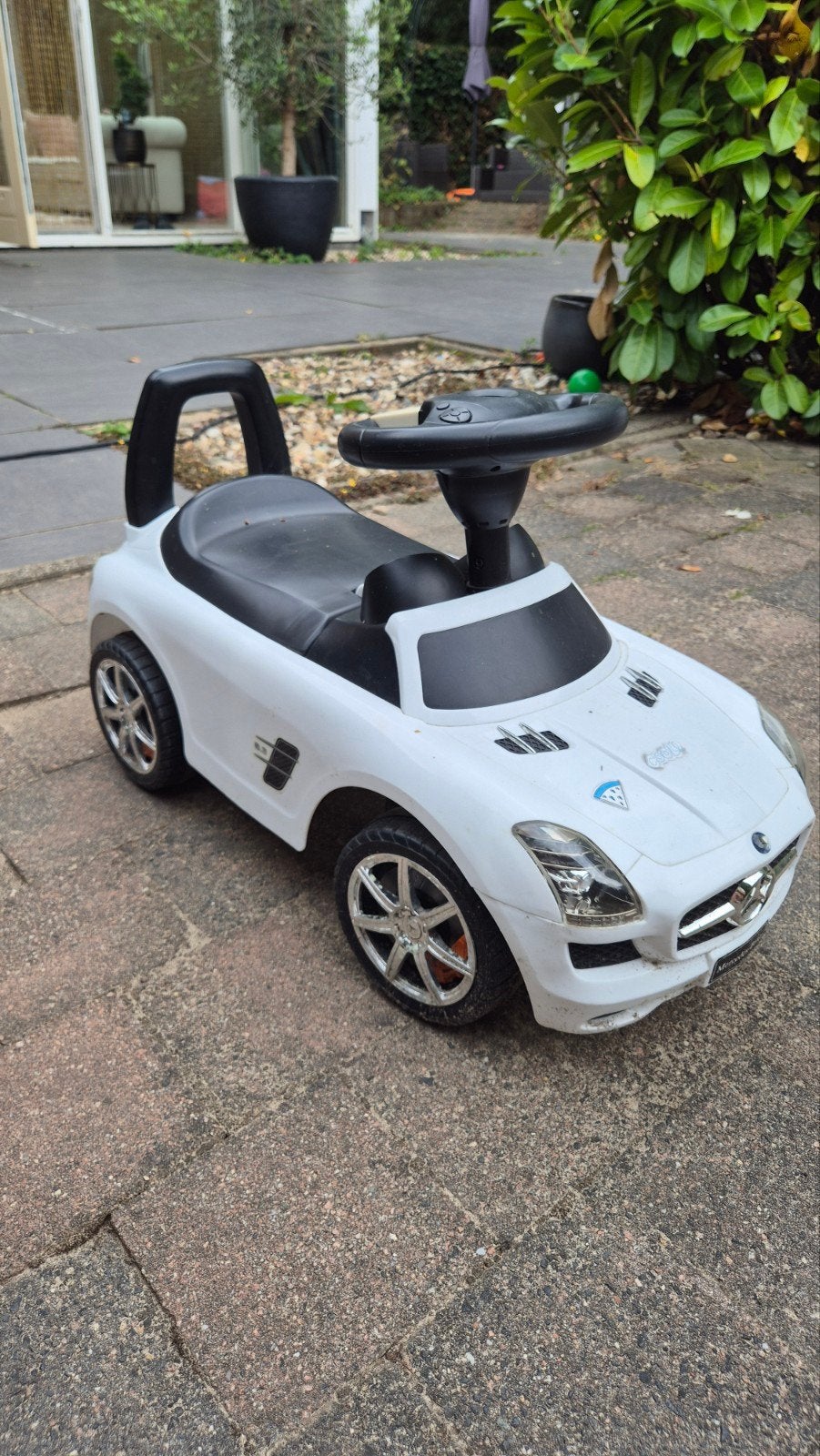 Witte loopauto, Ophalen, Gebruikt
