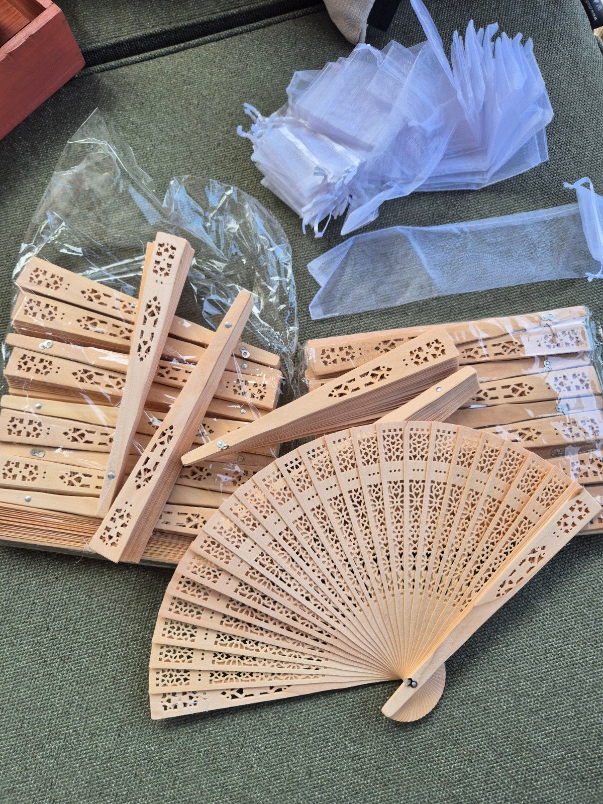 Houten waaier met zakjes - Perfect voor bruiloften, Ophalen, Nieuw