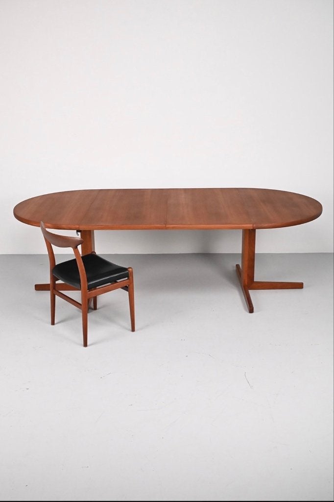 H. Sigh & Søns AS Teak Uitschuifbare Eettafel Jaren '60, Ophalen, 100 tot 150 cm, Zo goed als nieuw, Vijf personen of meer