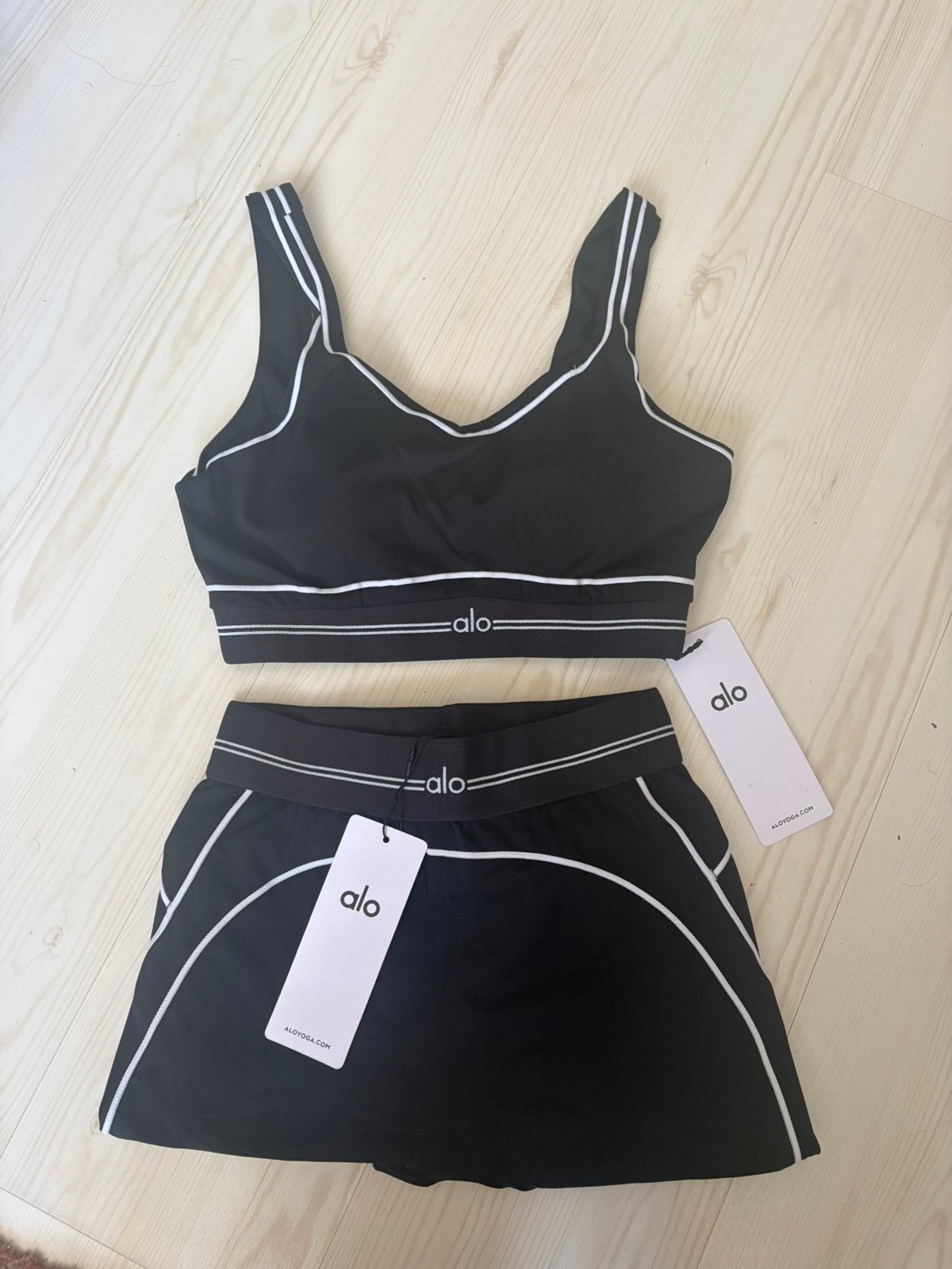 Alo Yoga - Legging set, Kleding | Dames, Sportkleding, Verzenden, Zo goed als nieuw, Zwart