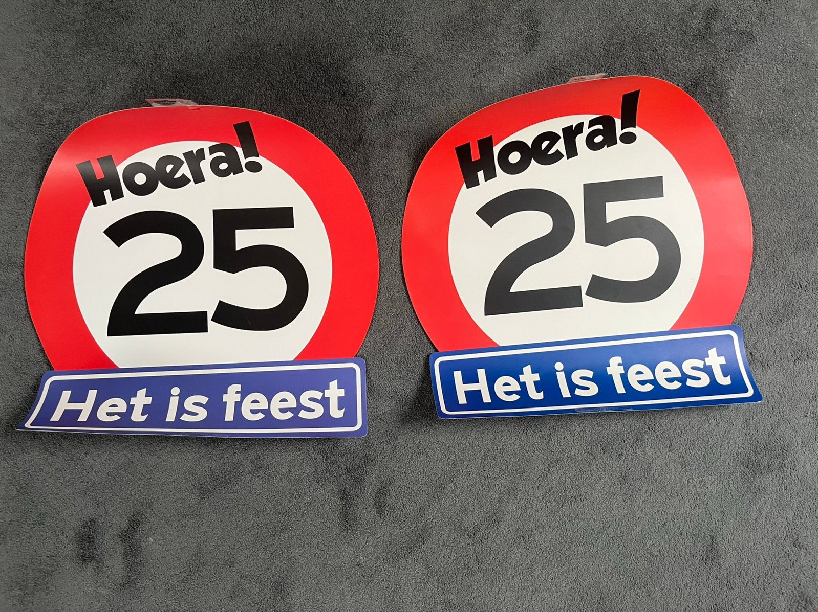 Leeftijd verkeersbord 25, Ophalen of Verzenden, Zo goed als nieuw, Versiering, Verjaardag