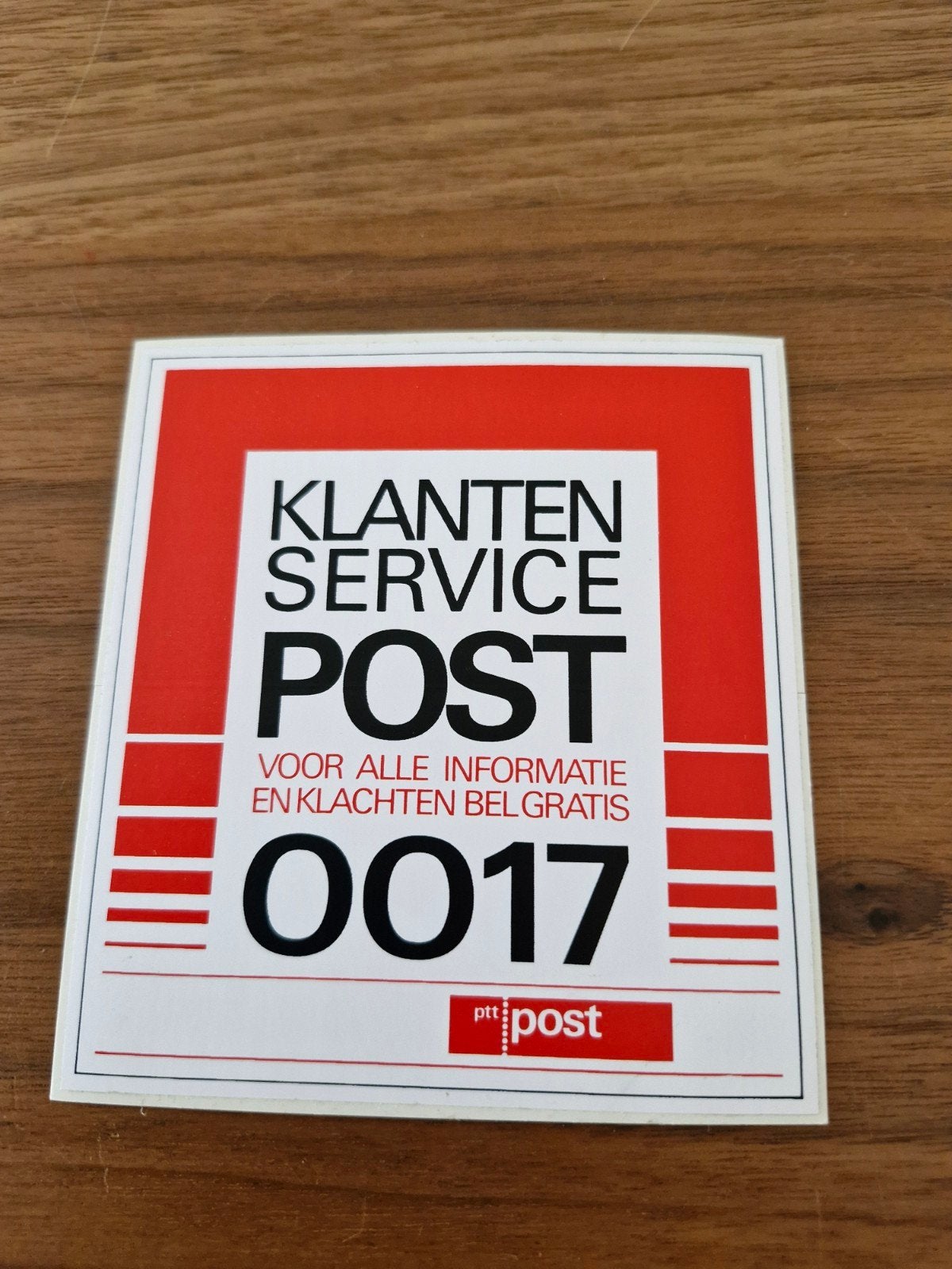 8645 Vintage PTT Post Klantenservice Sticker - Zeldzaam, Ophalen of Verzenden, Nieuw, Bedrijf of Vereniging