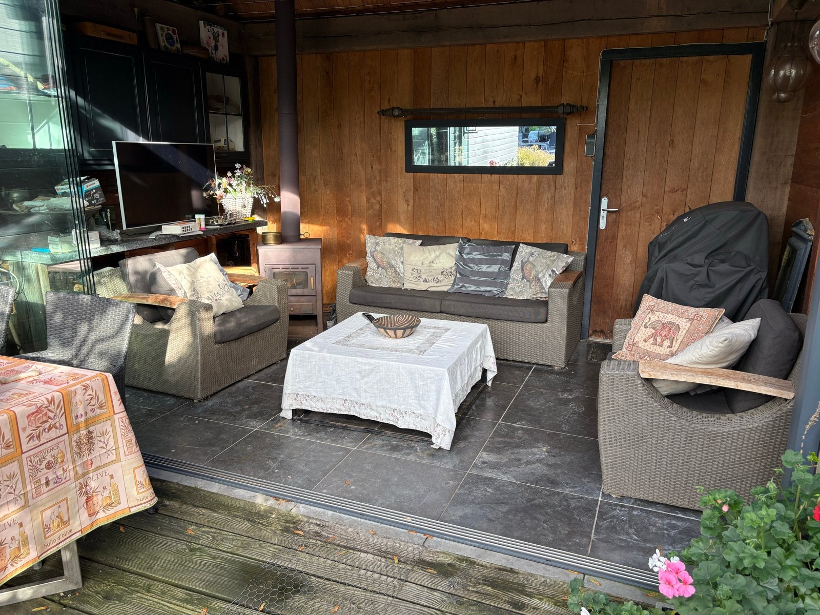 Complete Wicker Loungeset met 5 Zitplaatsen, Tuin en Terras, Ophalen, 5 zitplaatsen, Gebruikt, Loungeset