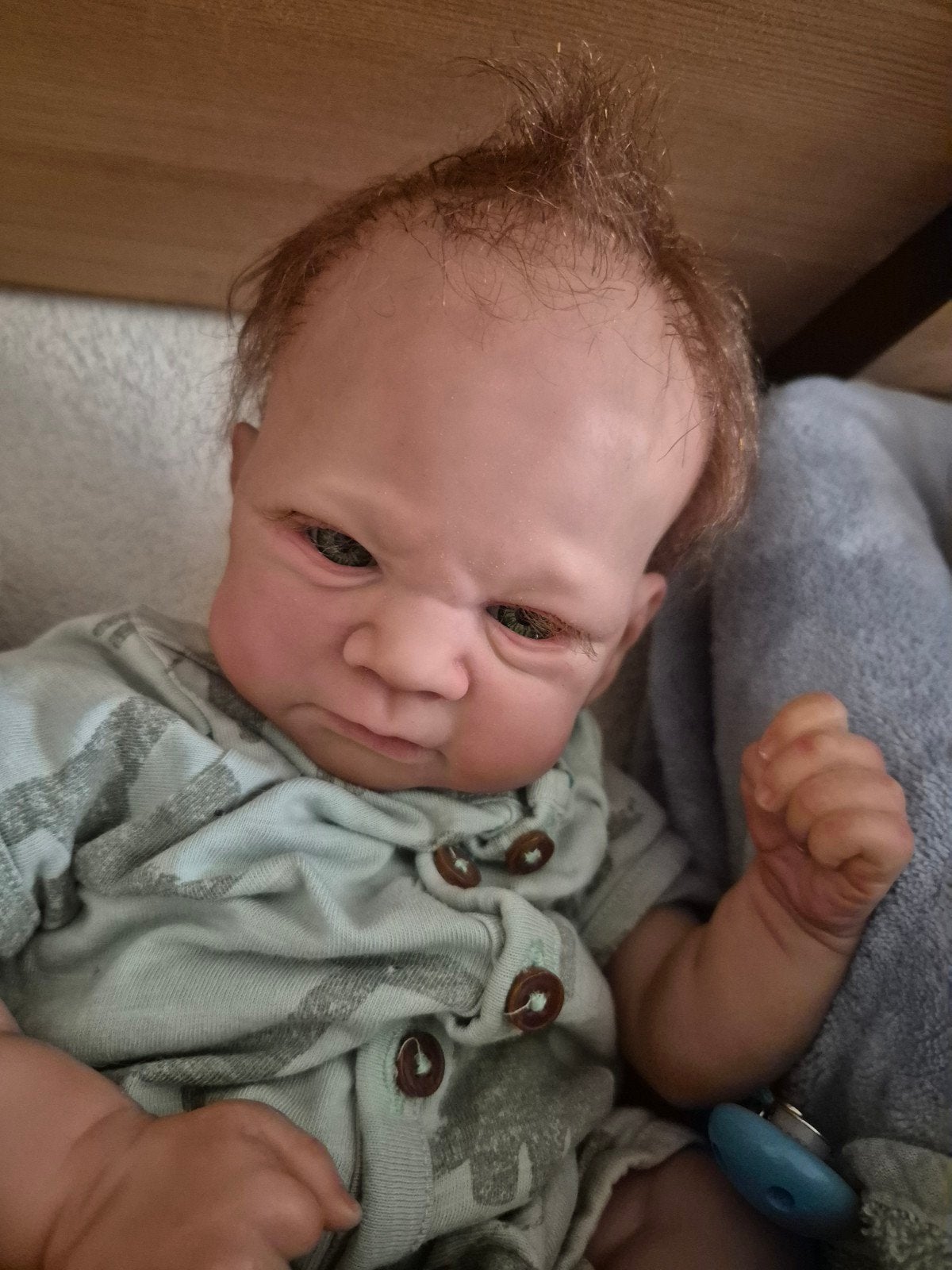 Realistische Reborn Babypop Elijah, Kinderen en Baby's, Speelgoed | Poppen, Ophalen of Verzenden, Zo goed als nieuw, Babypop