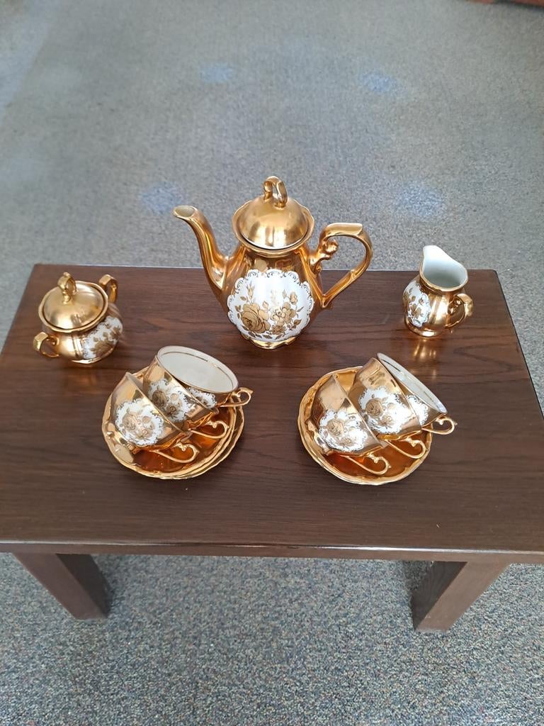6 persoons bronzen koffierservies, Antiek en Kunst, Ophalen