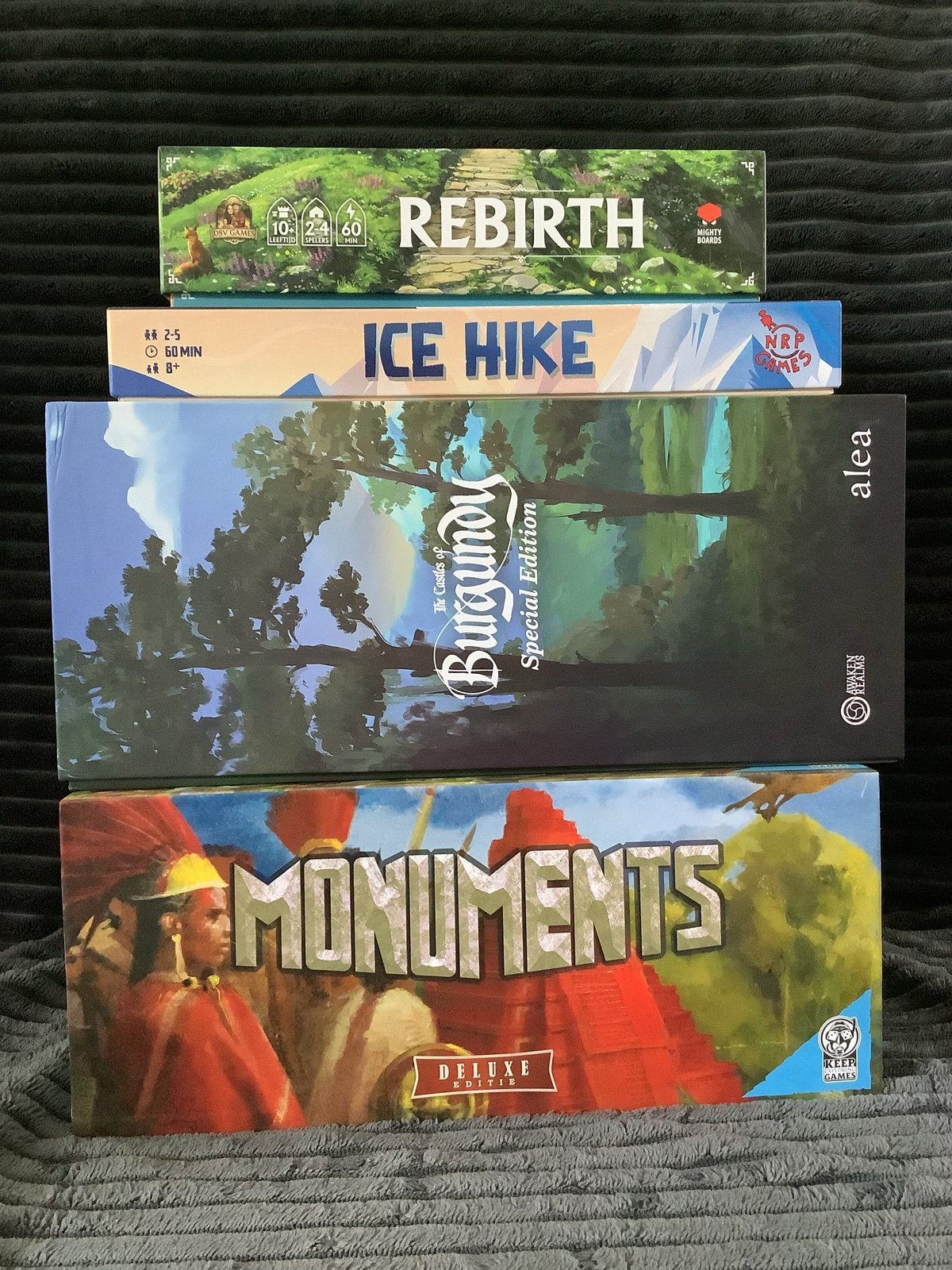 Bordspellen: Rebirth, Ice Hike, Burgundy, Monuments, Hobby en Vrije tijd, Een of twee spelers, Ophalen of Verzenden, Zo goed als nieuw