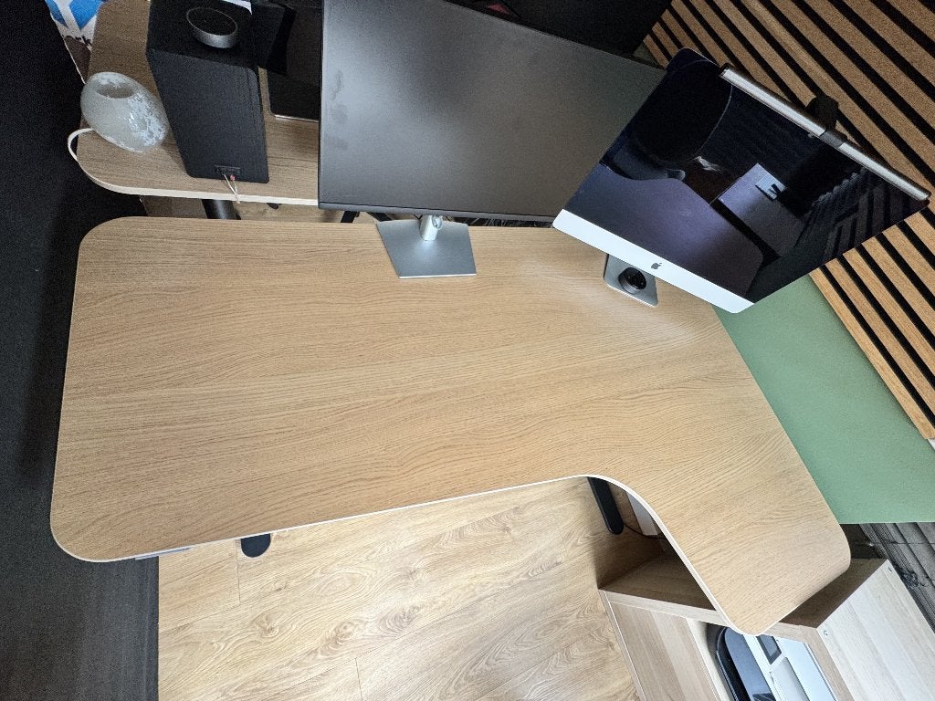 IKEA BEKANT elektrisch zit-sta hoekbureau (160 x 110), Ophalen, Zit-sta bureau, 160 cm, Zo goed als nieuw