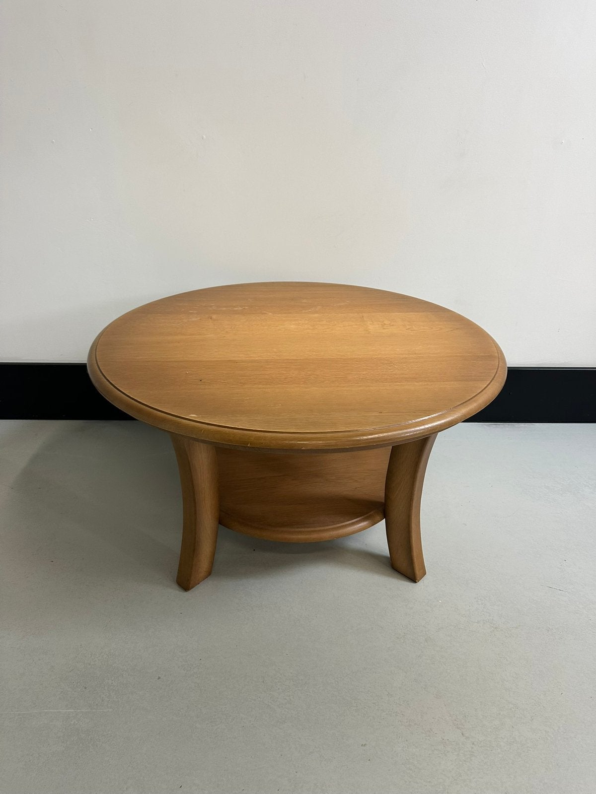 Ronde massief eiken salontafel - bezorgen mogelijk, Ophalen, Zo goed als nieuw, Rond, 50 tot 100 cm