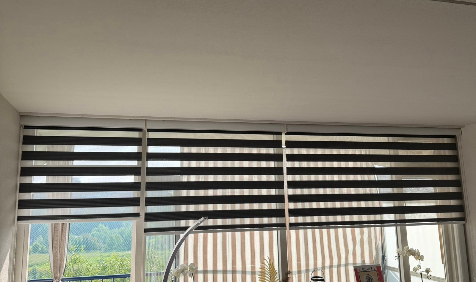 3x rolgordijn / roljaloezie / antraciet, Huis en Inrichting, Ophalen, 100 tot 150 cm, Zo goed als nieuw, Zebra / Duo