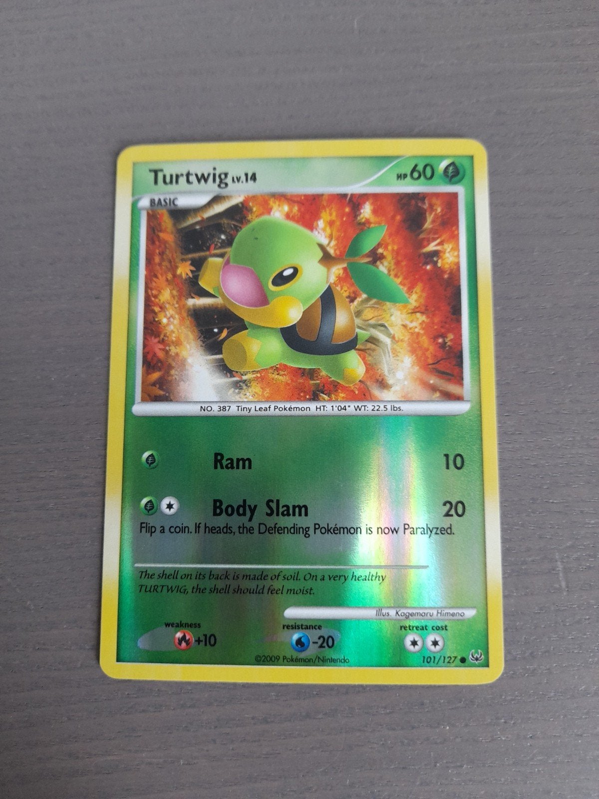 Platinum 101/127 turtwig reverse, Ophalen of Verzenden, Zo goed als nieuw, Losse kaart, Foil