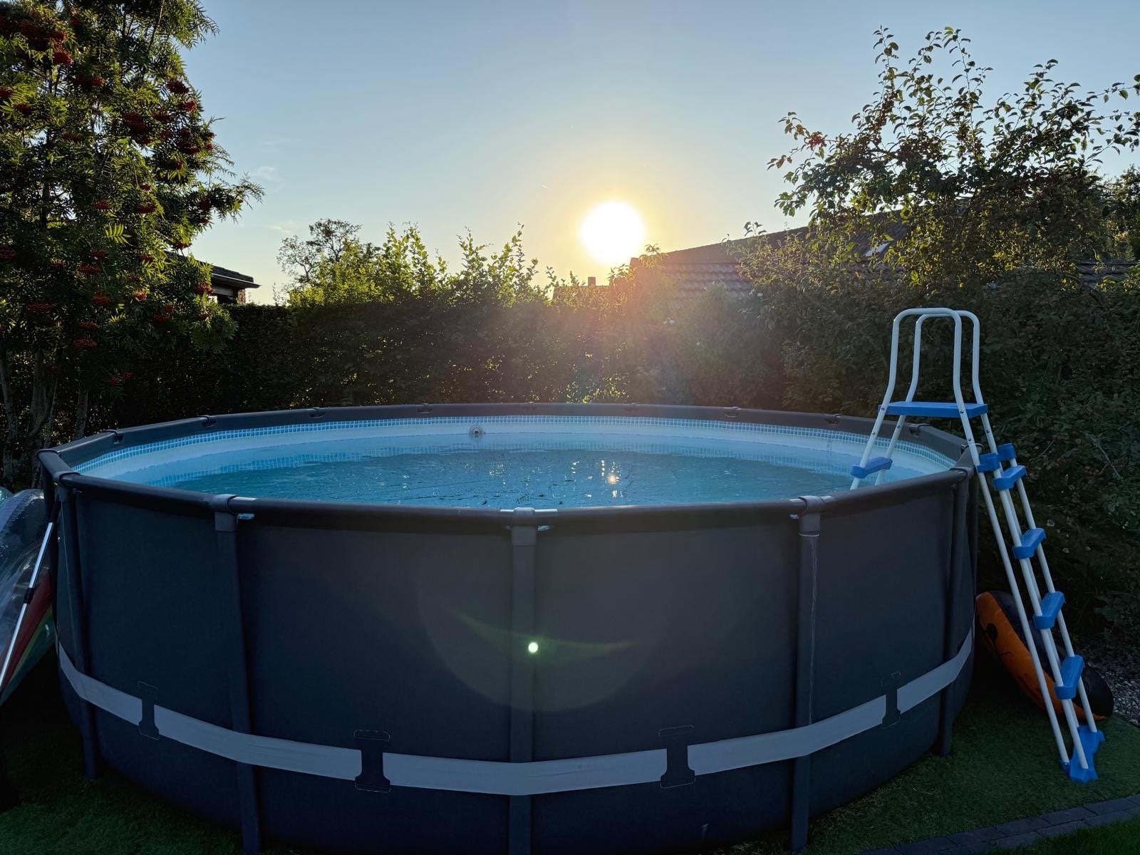 Zwembad Intex 488x122m  met warmtepomp, Tuin en Terras, Zwembaden, Gebruikt, Rond, 300 cm of meer, Ophalen