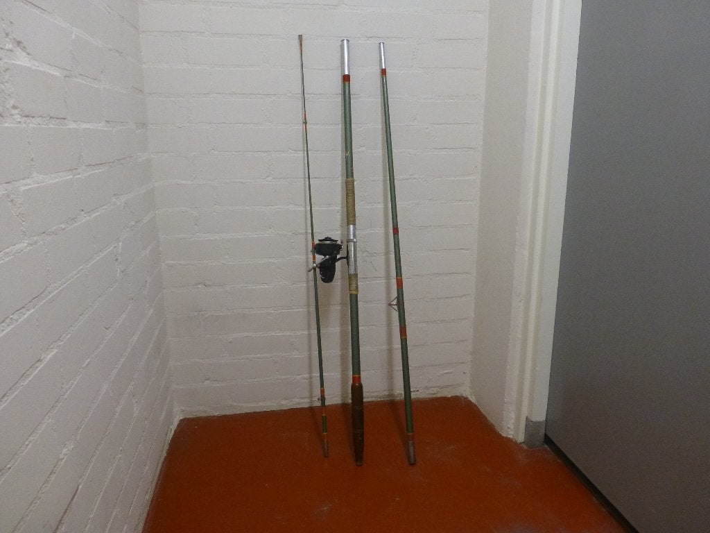 Strandhengel met molen - compleet, Ophalen, Gebruikt, Complete hengel