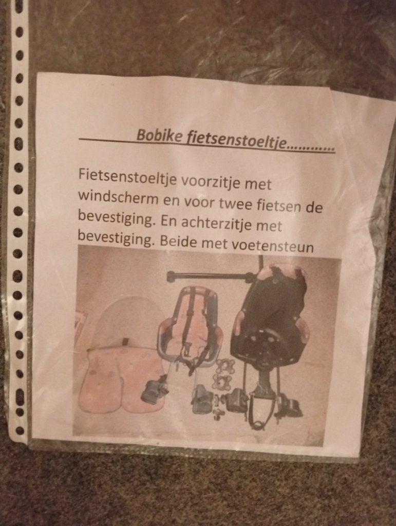 Bobike voor en achter zitje, Ophalen, Gebruikt, Bobike, Voetsteuntjes