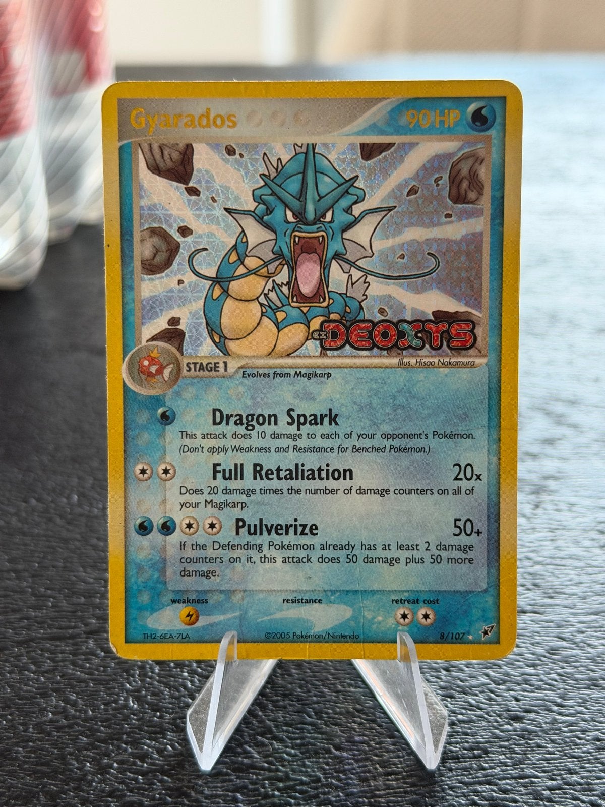 Gyarados EX Deoxys 8/107 Pokémon Kaart Holo Foil, Ophalen of Verzenden, Gebruikt, Losse kaart, Foil