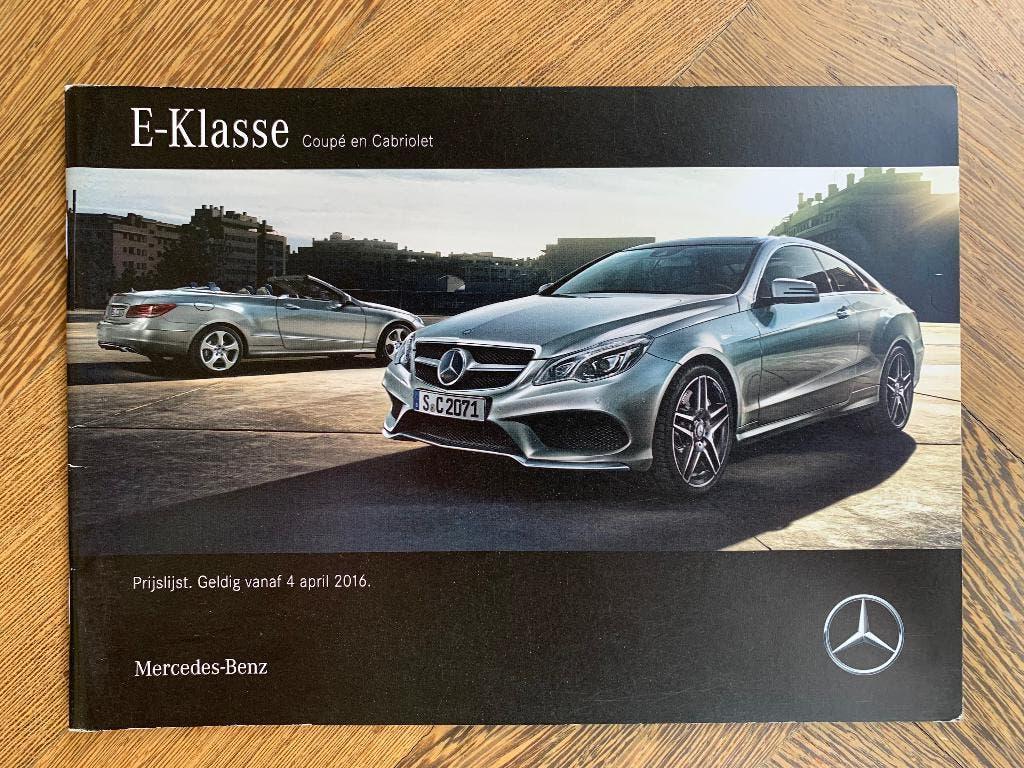Prijslijst Mercedes-Benz E-klasse coupe c207 cabriolet 2016, Nieuw, Mercedes-Benz, Mercedes, Ophalen of Verzenden
