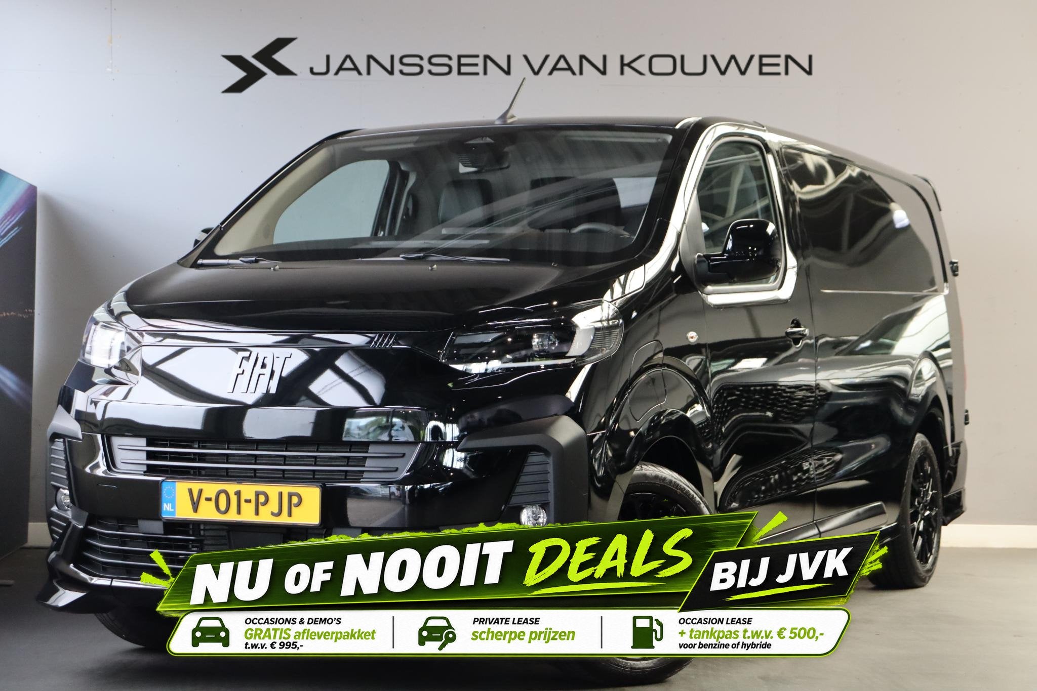 Fiat e-Scudo L3 75 kWh STX / Snel Leverbaar / 7 Jaar Garanti, Auto's, 2027 kg, Zwart, Origineel Nederlands, 348 km