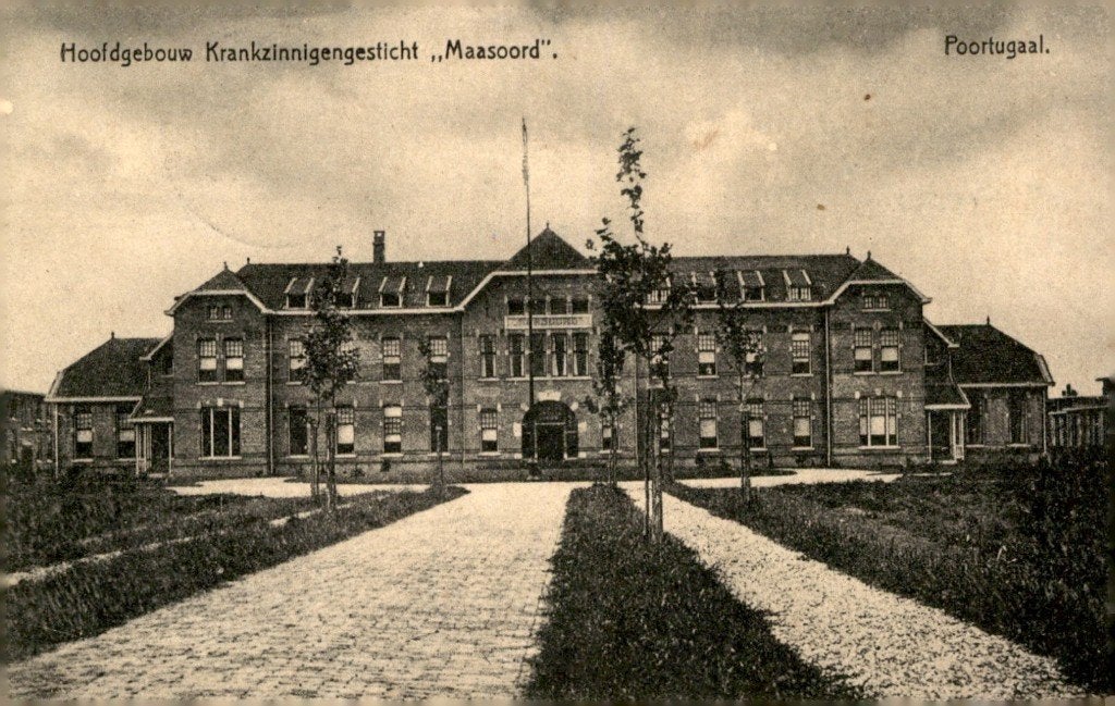 Poortugaal Hoofdgebouw Krankzinnigengesticht # 500, Verzenden, Voor 1920, Gelopen, Zuid-Holland
