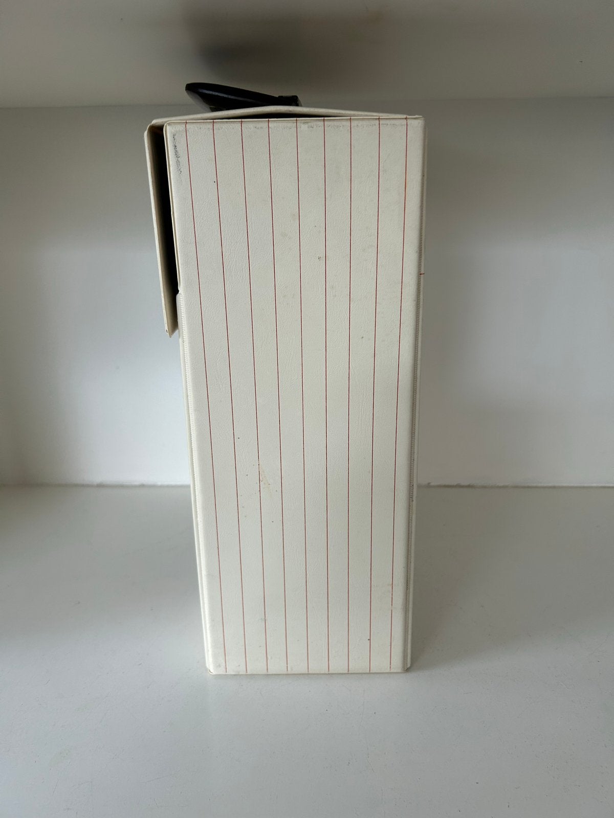 Vintage Singlekoffer / Platenkoffer - Crème met streepjes, Ophalen of Verzenden, Gebruikt