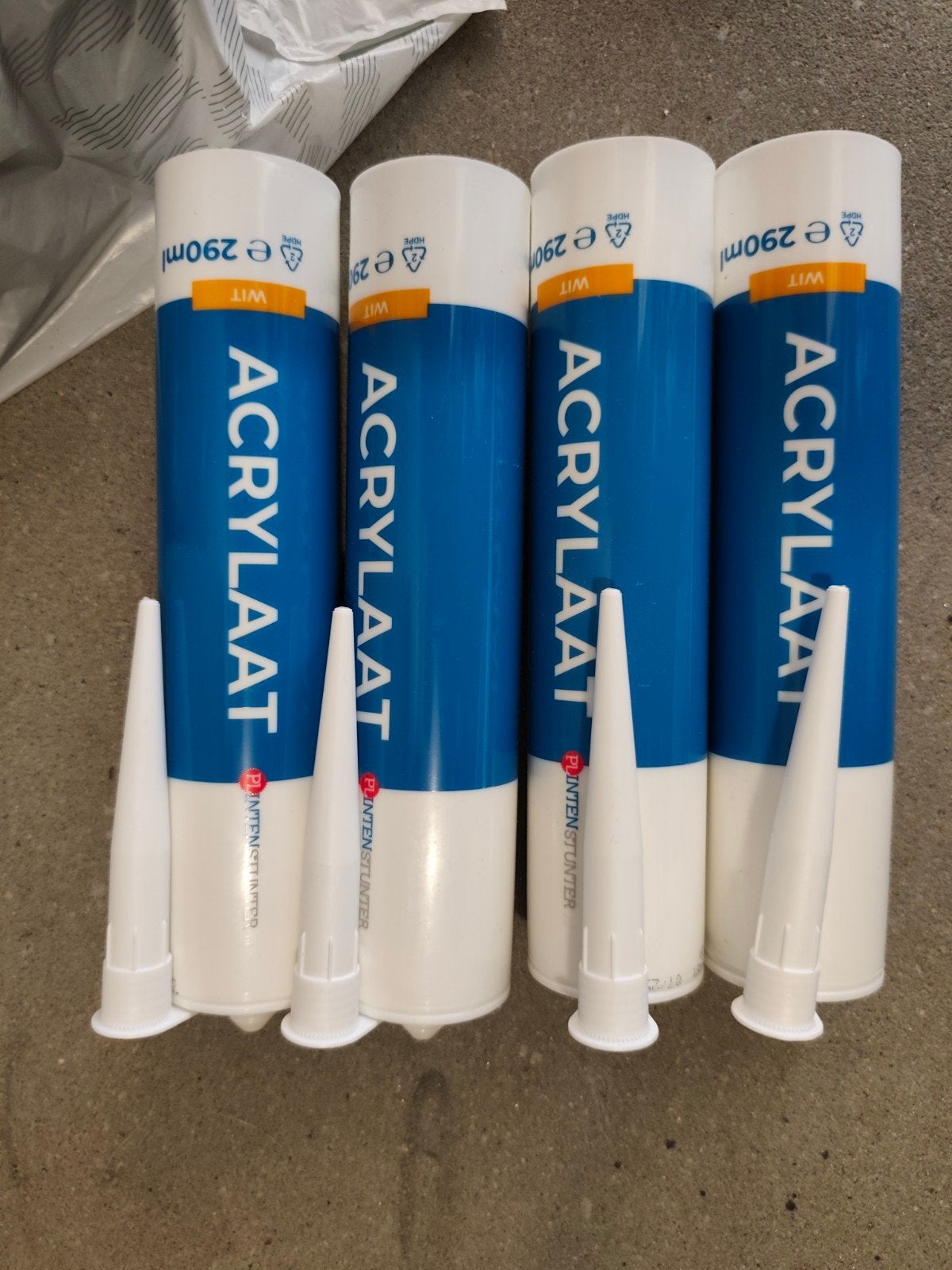 4x Acrylaat kit wit 290ml - PlintenStunter, Ophalen