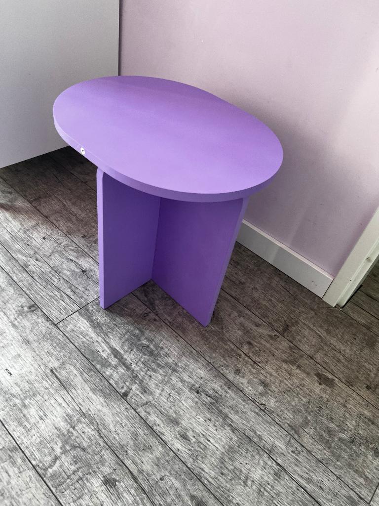 Bijzettafel paars, Minder dan 55 cm, Rond, Nieuw, Glas