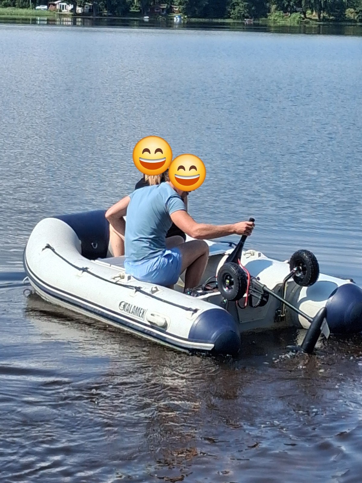 Talamex rubberboot met elektrische buitenboordmotor, Ophalen, Gebruikt, PVC, Elektrisch
