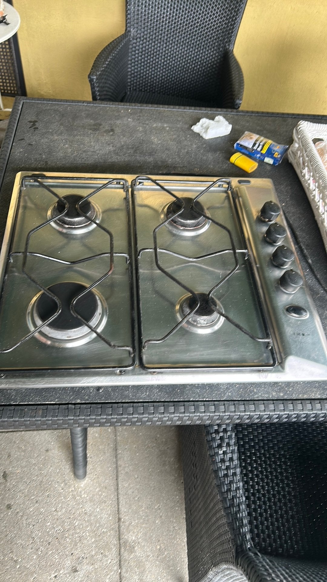 Inbouw gaskookplaat Whirlpool Ikea  58x50 cm, Ophalen, Gebruikt, 4 kookzones, Inbouw