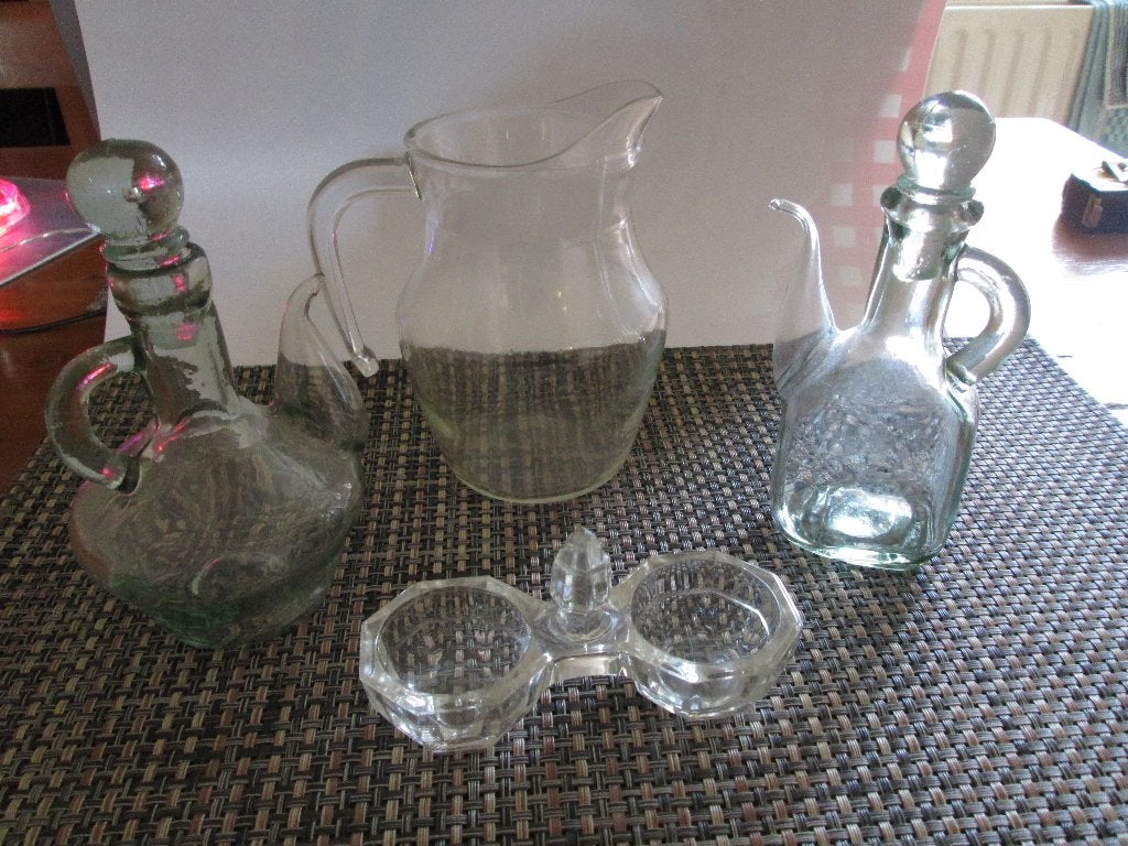 2 Stolp / Olie flesjes, Waterkan en Peper en Zout stel Retro, Antiek en Kunst, Ophalen of Verzenden