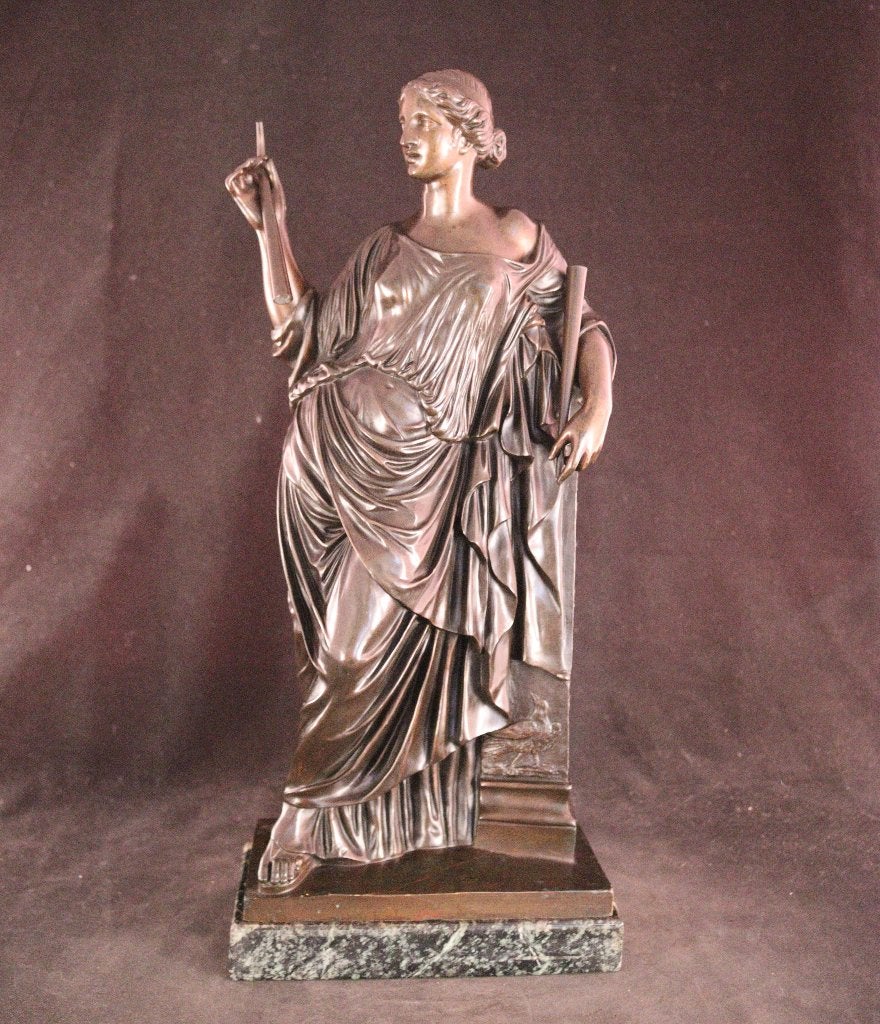 Antiek bronzen beeld Euterpe, Ophalen of Verzenden