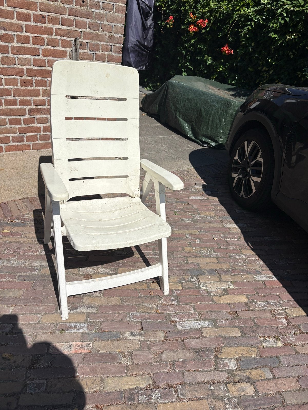 4 Hartman Royal Club tuinstoelen, verstelbaar, wit, Ophalen, Gebruikt, Kunststof, Verstelbaar