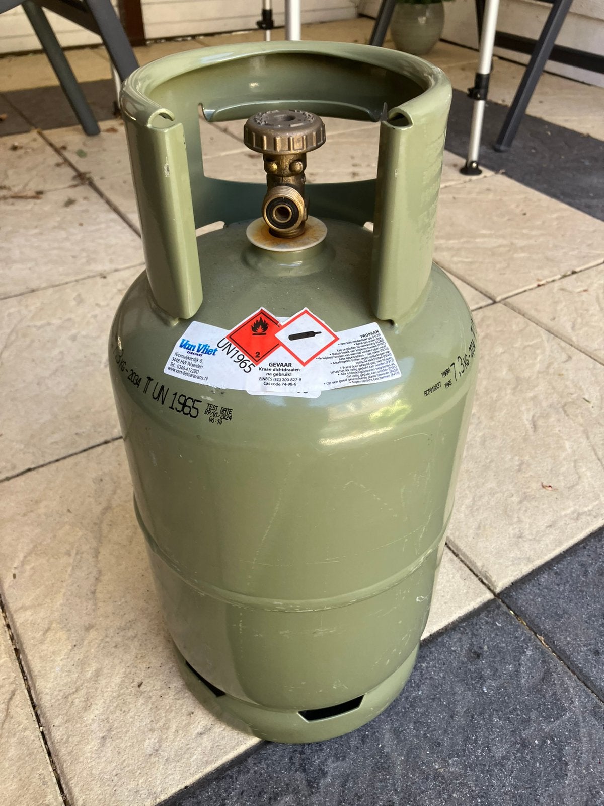 Gasfles leeg. Goed tot 2034 !, Ophalen, Zo goed als nieuw