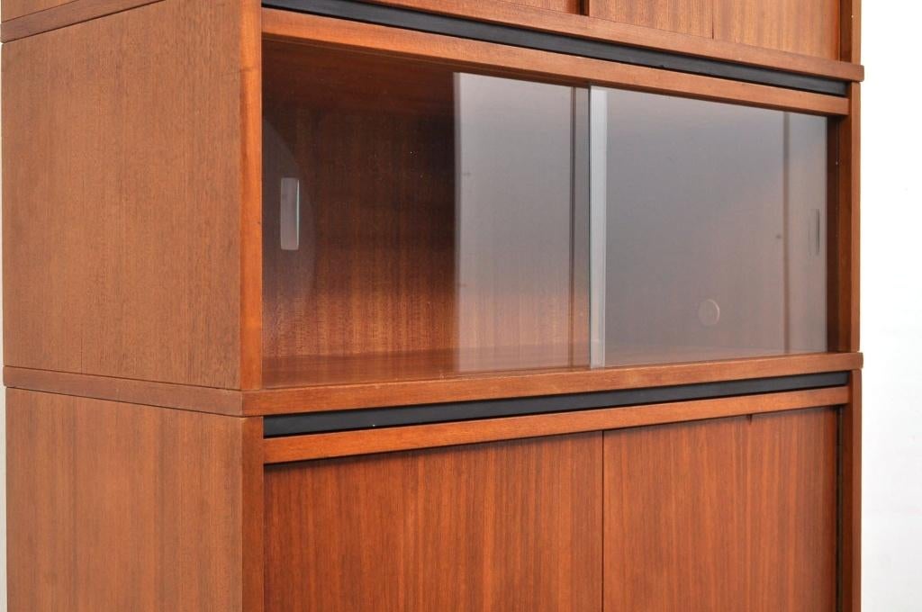 Vintage mahonie modulaire kast 3 elementen vitrine jaren 60, Ophalen of Verzenden, Gebruikt