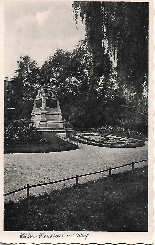 Leiden- -Standbeeld v.d.Werf., Verzenden, 1940 tot 1960, Gelopen, Zuid-Holland