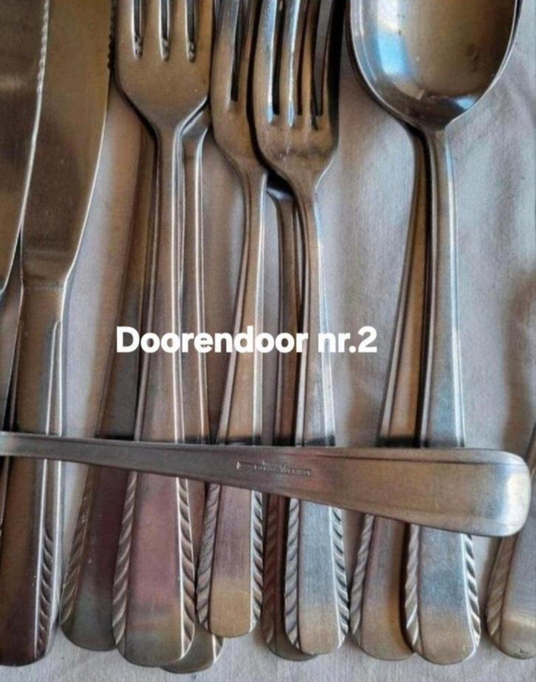 Bestek DoorenDoor Nona schuine strepen model visgraat, Ophalen of Verzenden